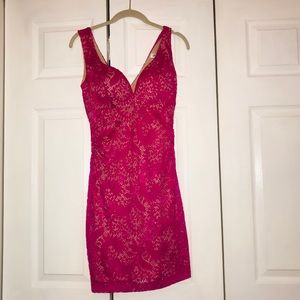 Hot Pink Lace Dress